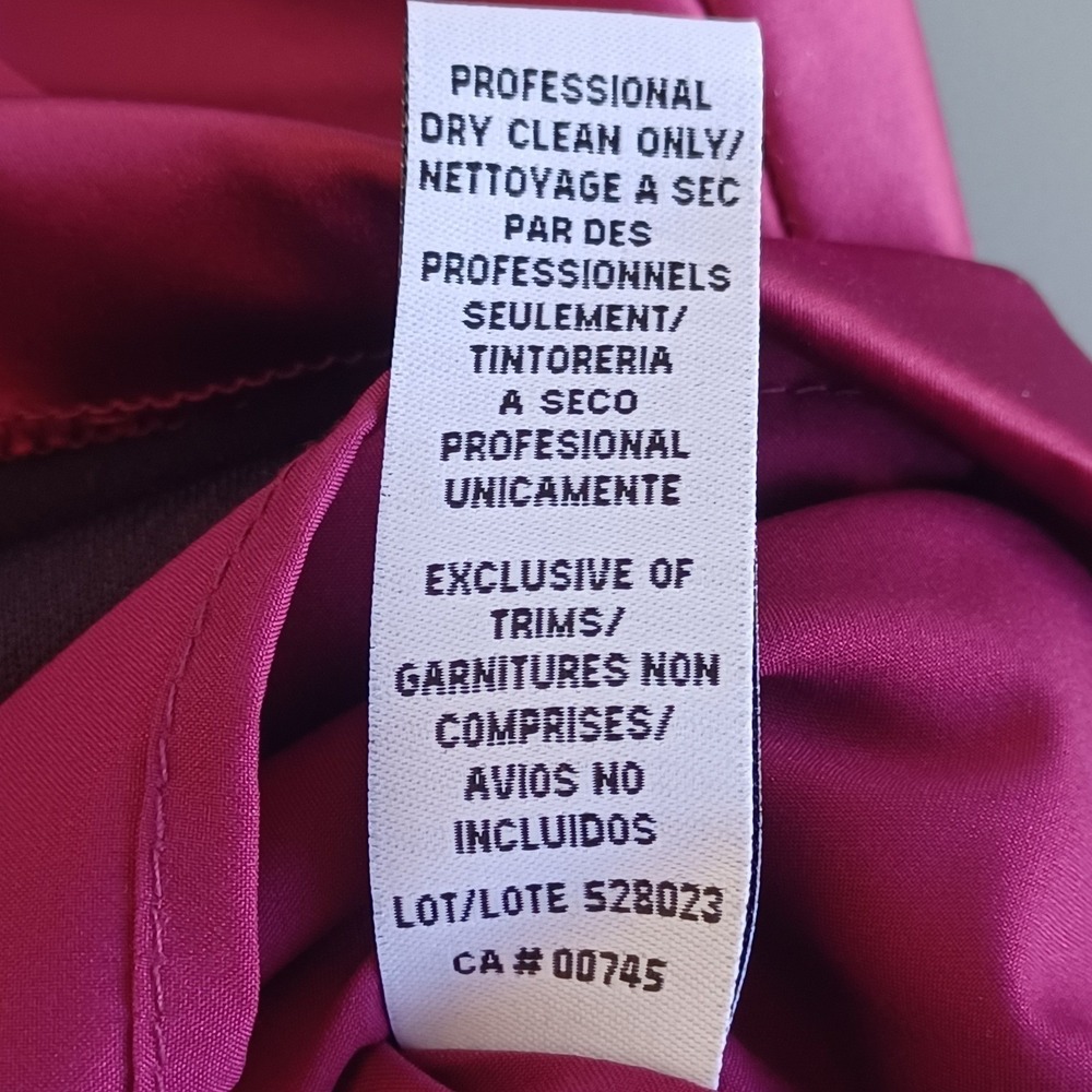 Kay Unger New York Berry Satin V-Neck 3/4 Sleeve TulipWrap Cocktail Dress 12 NWT - Picture 10 of 11